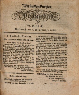 Aschaffenburger Wochenblatt (Aschaffenburger Zeitung) Mittwoch 7. September 1825