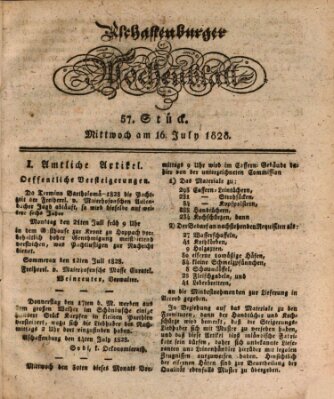Aschaffenburger Wochenblatt (Aschaffenburger Zeitung) Mittwoch 16. Juli 1828