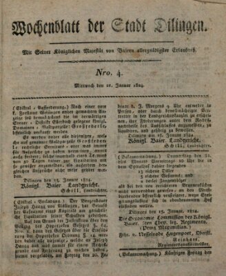 Wochenblatt der Stadt Dillingen Mittwoch 21. Januar 1824
