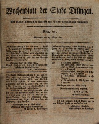 Wochenblatt der Stadt Dillingen Mittwoch 19. Mai 1824
