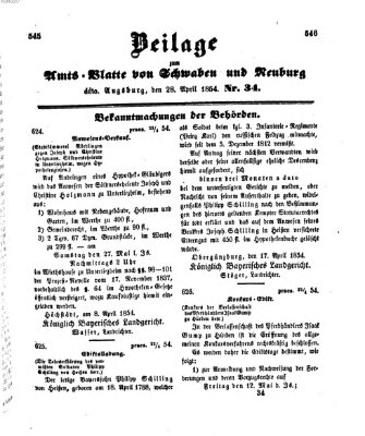 Königlich Bayerisches Kreis-Amtsblatt von Schwaben und Neuburg Freitag 28. April 1854