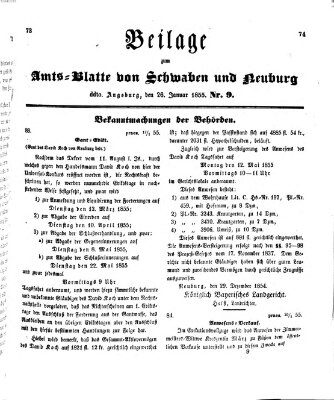 Königlich Bayerisches Kreis-Amtsblatt von Schwaben und Neuburg Sonntag 28. Januar 1855