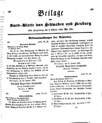 Königlich Bayerisches Kreis-Amtsblatt von Schwaben und Neuburg Samstag 3. Februar 1855