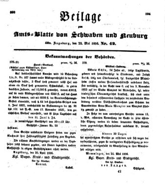 Königlich Bayerisches Kreis-Amtsblatt von Schwaben und Neuburg Freitag 23. Mai 1856