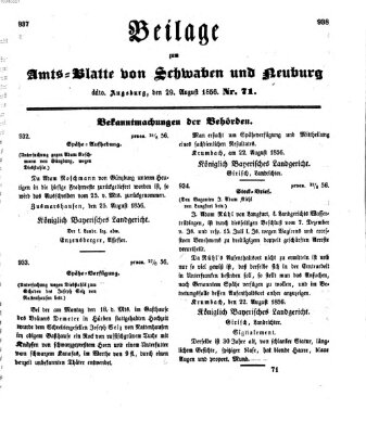 Königlich Bayerisches Kreis-Amtsblatt von Schwaben und Neuburg Freitag 29. August 1856