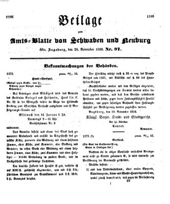 Königlich Bayerisches Kreis-Amtsblatt von Schwaben und Neuburg Freitag 28. November 1856