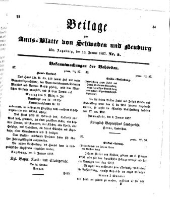 Königlich Bayerisches Kreis-Amtsblatt von Schwaben und Neuburg Freitag 16. Januar 1857