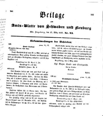 Königlich Bayerisches Kreis-Amtsblatt von Schwaben und Neuburg Dienstag 17. März 1857