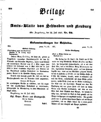 Königlich Bayerisches Kreis-Amtsblatt von Schwaben und Neuburg Freitag 24. Juli 1857