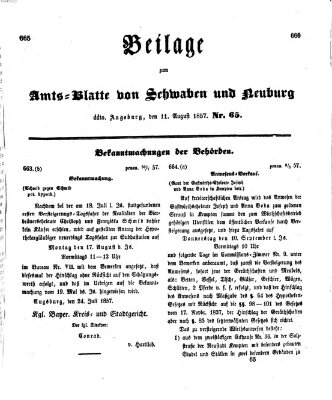Königlich Bayerisches Kreis-Amtsblatt von Schwaben und Neuburg Dienstag 11. August 1857