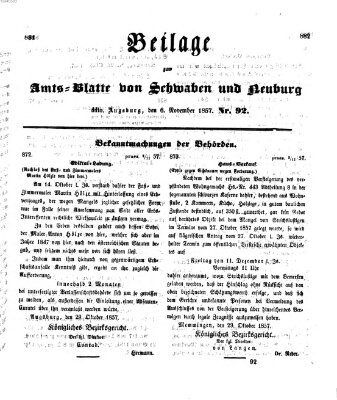Königlich Bayerisches Kreis-Amtsblatt von Schwaben und Neuburg Freitag 6. November 1857