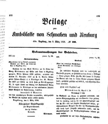 Königlich Bayerisches Kreis-Amtsblatt von Schwaben und Neuburg Dienstag 9. März 1858