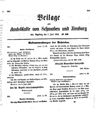 Königlich Bayerisches Kreis-Amtsblatt von Schwaben und Neuburg Dienstag 7. Juni 1859