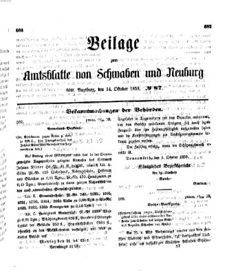 Königlich Bayerisches Kreis-Amtsblatt von Schwaben und Neuburg Freitag 14. Oktober 1859