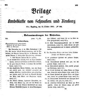 Königlich Bayerisches Kreis-Amtsblatt von Schwaben und Neuburg Freitag 12. Oktober 1860