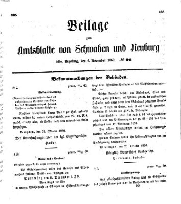 Königlich Bayerisches Kreis-Amtsblatt von Schwaben und Neuburg Dienstag 6. November 1860