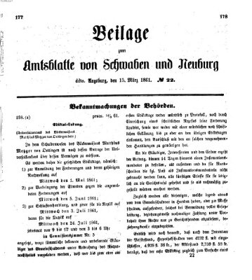 Königlich Bayerisches Kreis-Amtsblatt von Schwaben und Neuburg Freitag 15. März 1861