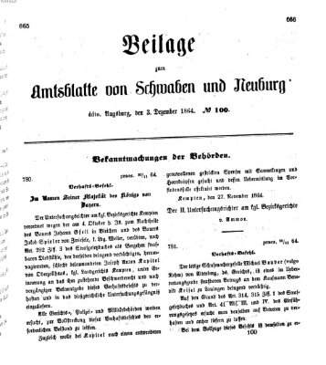 Königlich Bayerisches Kreis-Amtsblatt von Schwaben und Neuburg Samstag 3. Dezember 1864