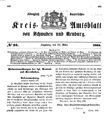 Königlich Bayerisches Kreis-Amtsblatt von Schwaben und Neuburg Mittwoch 22. März 1865