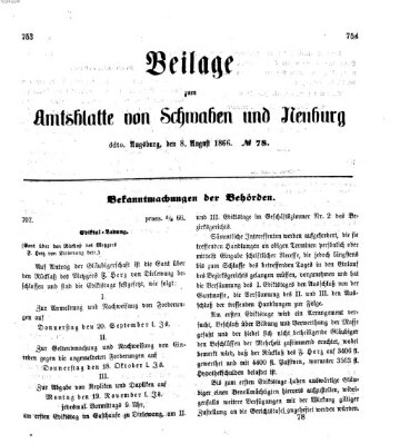 Königlich Bayerisches Kreis-Amtsblatt von Schwaben und Neuburg Mittwoch 8. August 1866