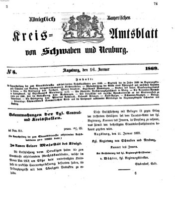 Königlich Bayerisches Kreis-Amtsblatt von Schwaben und Neuburg Samstag 16. Januar 1869