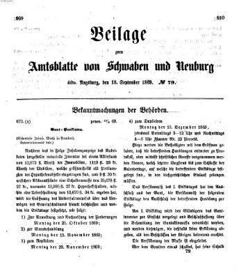 Königlich Bayerisches Kreis-Amtsblatt von Schwaben und Neuburg Samstag 18. September 1869