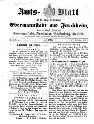Amtsblatt für die Königlichen Bezirksämter Forchheim und Ebermannstadt sowie für die Königliche Stadt Forchheim Samstag 17. Oktober 1863