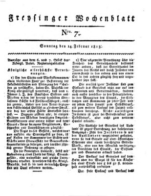 Freisinger Wochenblatt Sonntag 14. Februar 1813