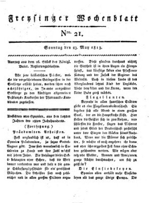 Freisinger Wochenblatt Sonntag 23. Mai 1813