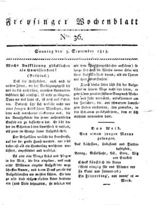 Freisinger Wochenblatt Sonntag 5. September 1813