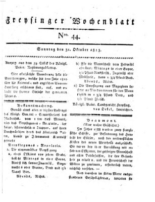 Freisinger Wochenblatt Sonntag 31. Oktober 1813