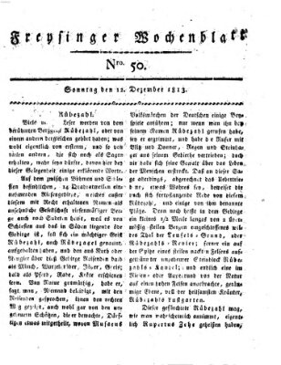 Freisinger Wochenblatt Sonntag 12. Dezember 1813