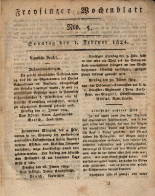 Freisinger Wochenblatt Sonntag 1. Februar 1824