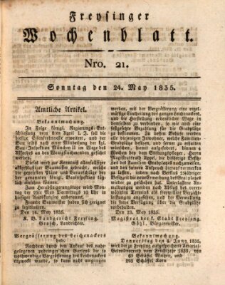 Freisinger Wochenblatt Sonntag 24. Mai 1835