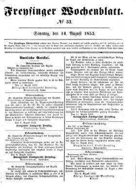 Freisinger Wochenblatt Sonntag 14. August 1853