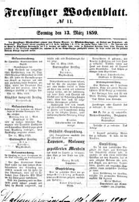 Freisinger Wochenblatt Sonntag 13. März 1859