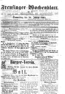 Freisinger Wochenblatt Donnerstag 24. Januar 1861