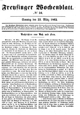 Freisinger Wochenblatt Sonntag 23. März 1862
