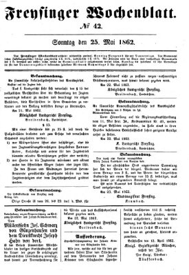 Freisinger Wochenblatt Sonntag 25. Mai 1862