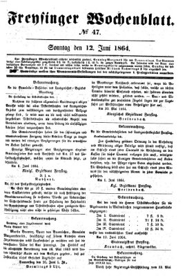 Freisinger Wochenblatt Sonntag 12. Juni 1864
