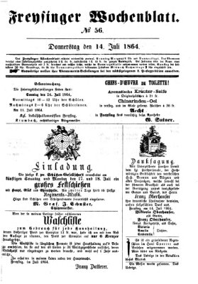 Freisinger Wochenblatt Donnerstag 14. Juli 1864