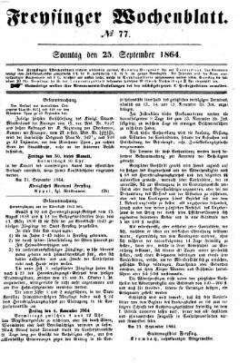 Freisinger Wochenblatt Sonntag 25. September 1864