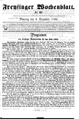 Freisinger Wochenblatt Sonntag 4. Dezember 1864
