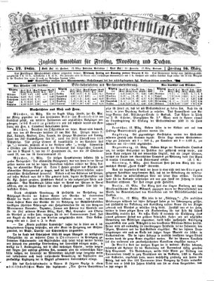 Freisinger Wochenblatt Freitag 16. März 1866