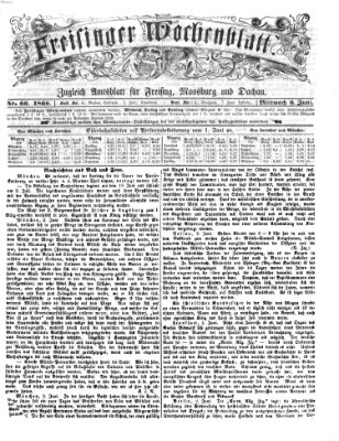 Freisinger Wochenblatt Mittwoch 6. Juni 1866