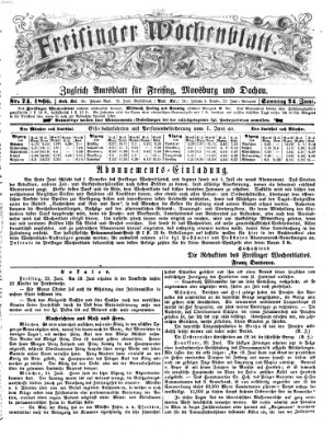 Freisinger Wochenblatt Sonntag 24. Juni 1866