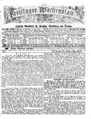 Freisinger Wochenblatt Freitag 24. August 1866