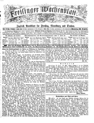 Freisinger Wochenblatt Sonntag 30. September 1866