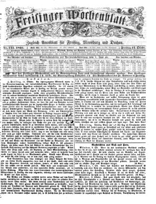Freisinger Wochenblatt Freitag 12. Oktober 1866
