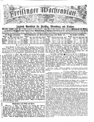 Freisinger Wochenblatt Mittwoch 13. März 1867